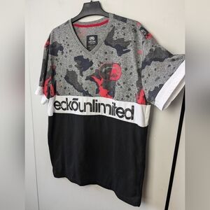 ECKŌ UNLTD Men T Shirt Size XL CAMO Short Sleeve In GREAT Condition